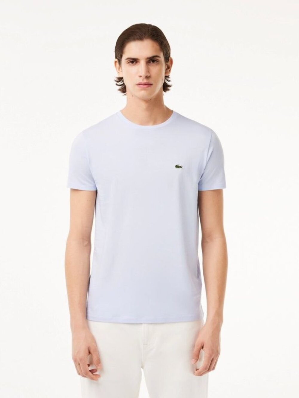 $60 Lacoste Lacoste Crew Neck Pima Cotton Jersey T-Shirt Light Blue Size L